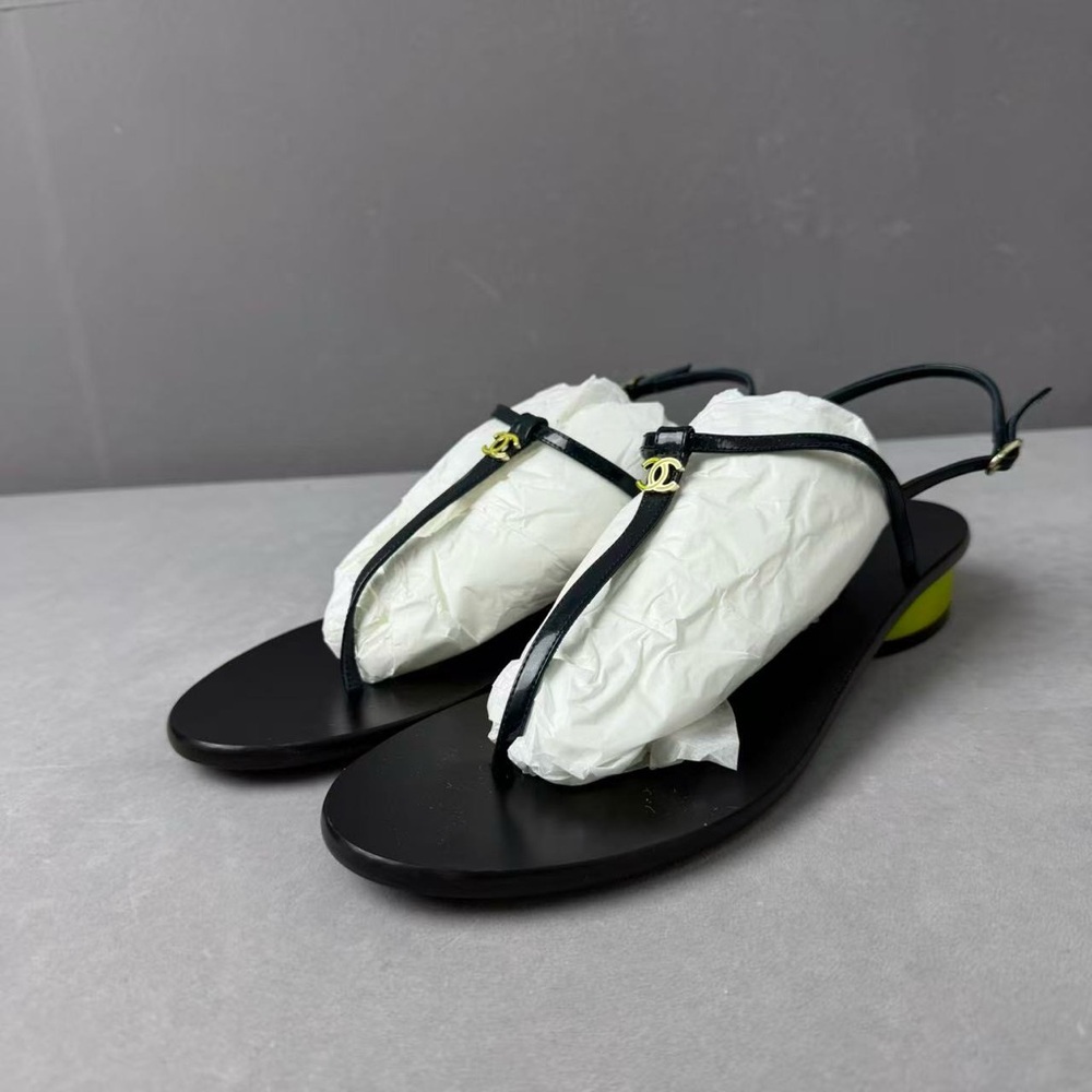 🧡steal authentic Chanel Elegant Black Sandals
